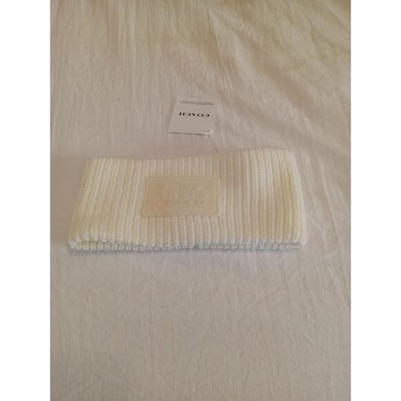 NWT Coach Headband Women's One Size Knit Acrylic Logo Patch Winter Ear Warmer - Picture 1 of 5